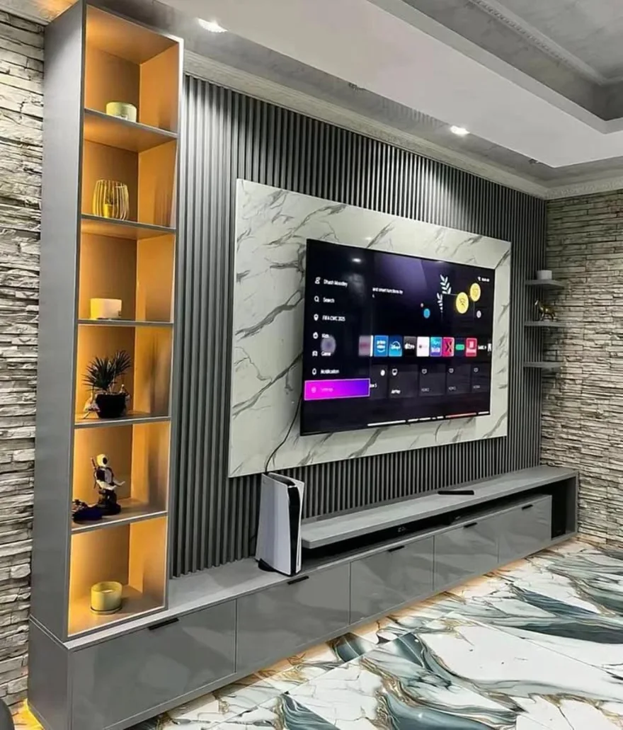 Amber Stone Loft Wall TV Unit, luxury wall-mounted TV unit by TVStands.co.za, South Africa