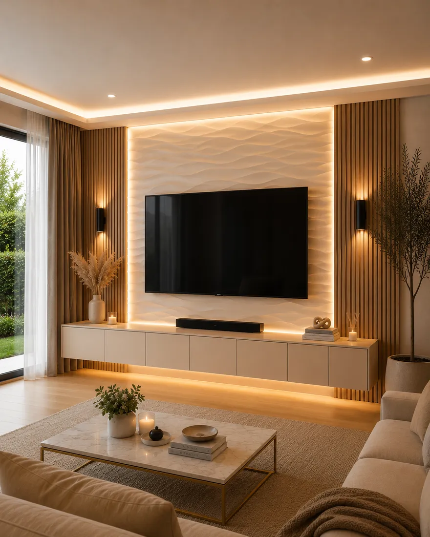 Dune Wave Floating Wall TV Unit, modern wall-mounted TV unit by TVStands.co.za, South Africa