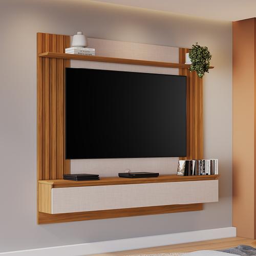 Belmont Slatted Wall TV Unit, pre-assembled wall-mounted TV stand, fully assembled and delivered nationwide