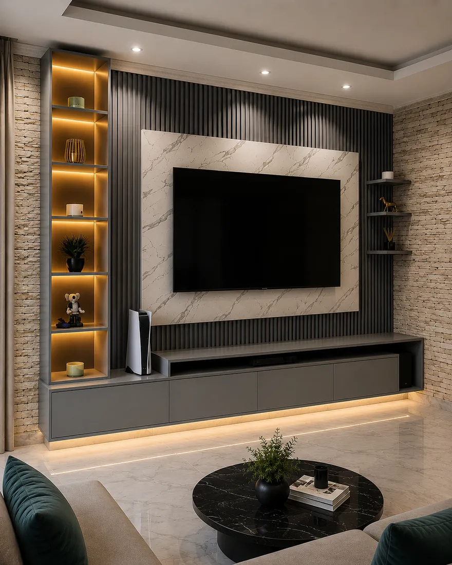 Slate Stratus Floating Wall TV Unit, luxury wall-mounted TV unit by TVStands.co.za, South Africa