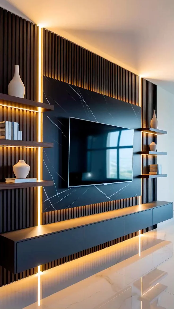 Urban Loft Floating Wall TV Stand, industrial wall-mounted TV unit by TVStands.co.za, South Africa